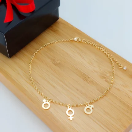 MFM Threesome Anklet - 18k Gold Plated - 1