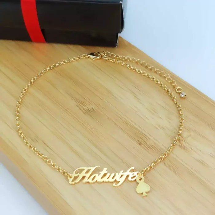 Customized Hotwife Anklet - 18k Gold Plated - 3