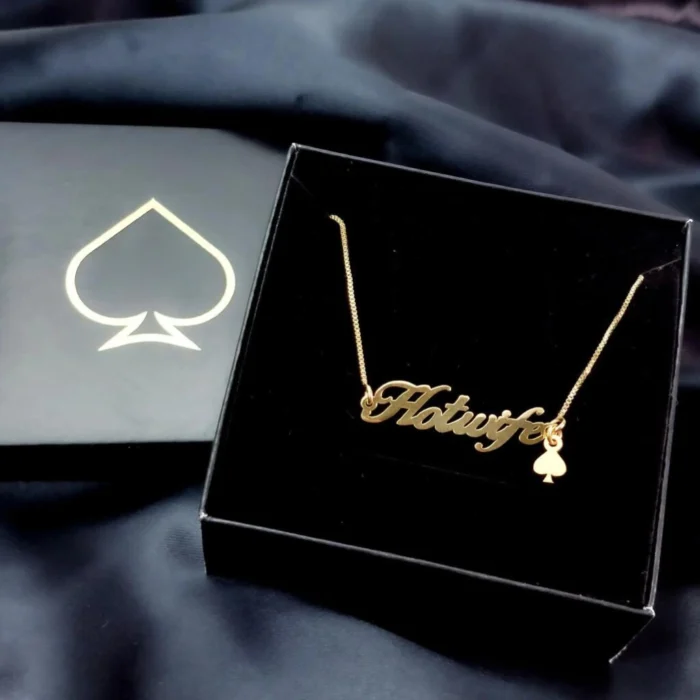 Customized Hotwife Necklace - 18k Gold Plated - 1