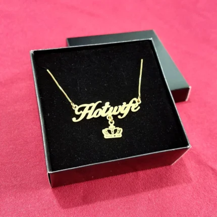 Customized Queen Hotwife Necklace - 18k Gold Plated