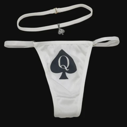 QOS Thong & Choker Set - White - Main