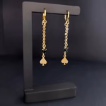 Mini QOS Earrings - Gold black gem concept