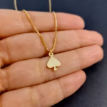 Mini QOS Necklace - Gold close up