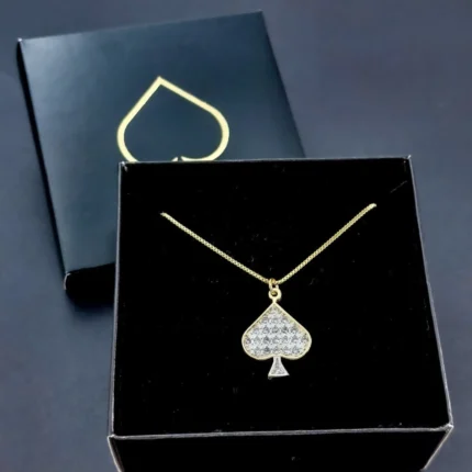 Studded QOS Necklace - Gold - Gift