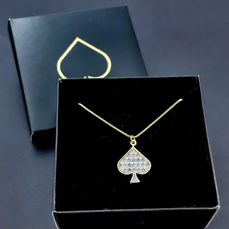 Studded QOS Necklace - Gold - Gift