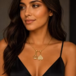 Crowned Studded QOS Necklace - Luxury Rope chain Gold - Show off