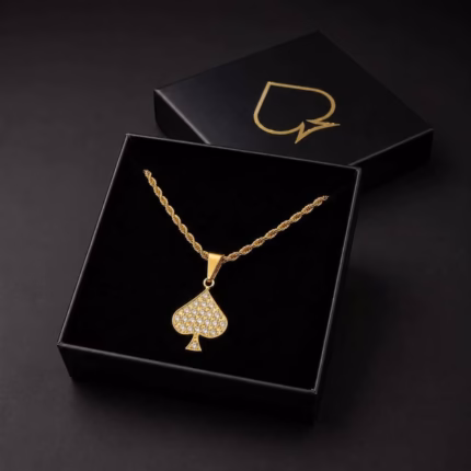 Studded QOS Necklace - Luxury Rope chain Gold