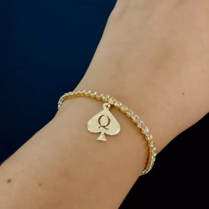 QOS Bracelet - Refined Tennis chain Gold close up
