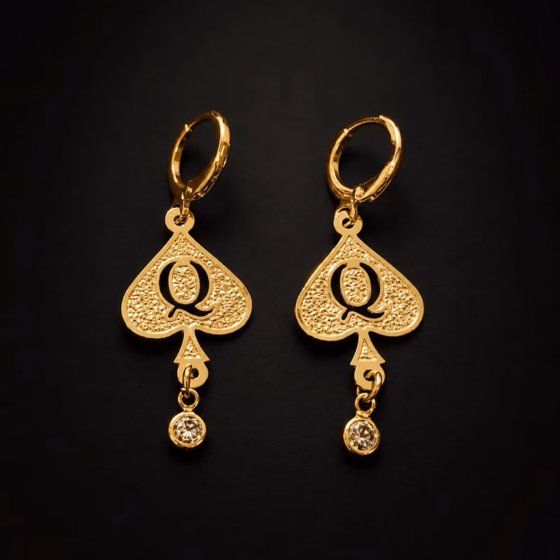 QOS Earrings with Crystal Zirconia - Gold